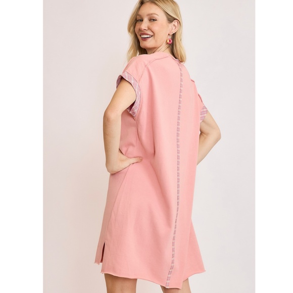 🌞 Pink Plaid Peace Sign Dress - Picture 3 of 3